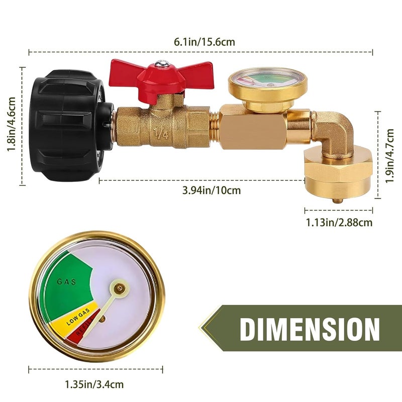 BestFire Propane Refill Adapter with Valve and Gauge, Fill 1lb Bottles from 20lb Propane Tank and 1 lb Throwaway Disposable Cylinder Propane Bottle Connector Fits QCC1/Type 1 Propane Tank - Image 2